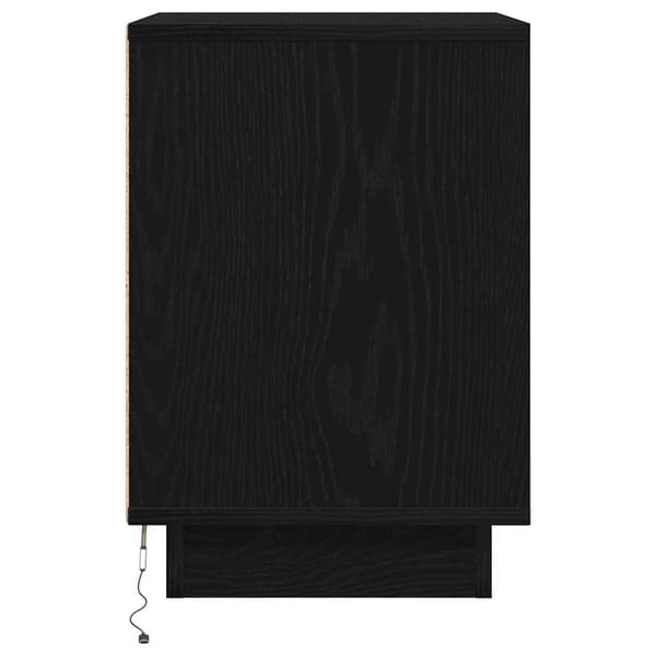vidaXL Nattskap med LED-lys Sort 38x34x50 cm