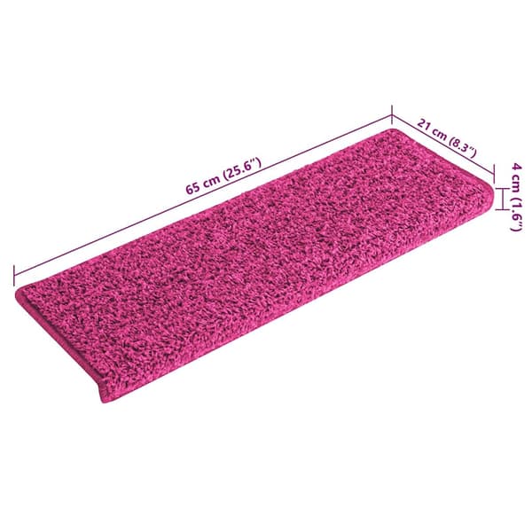 vidaXL Trappmattor 30 st 65x21x4 cm rosa
