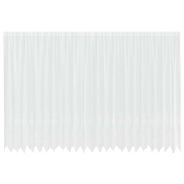 vidaXL Spetsgardin med gardiner Blommor Vit 220 x 600 cm Polyester