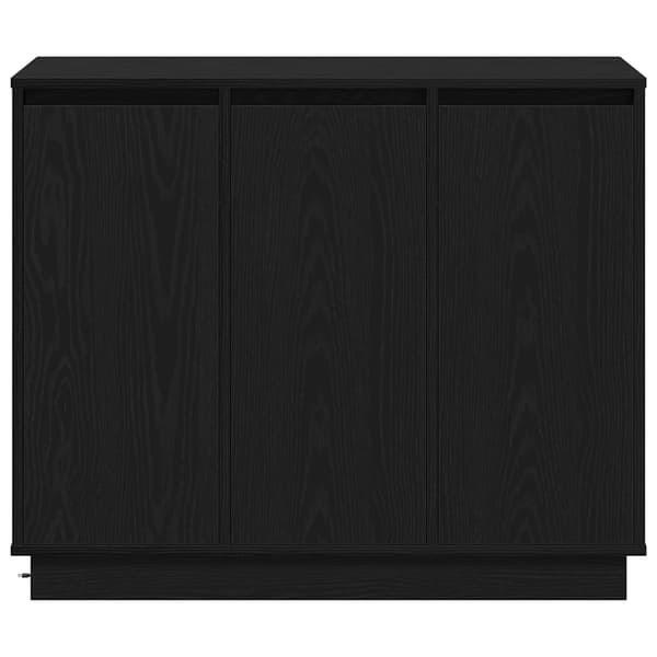 vidaXL Sideboard med LED, Svart Eik, 90x32x75 cm, Laget av Tre