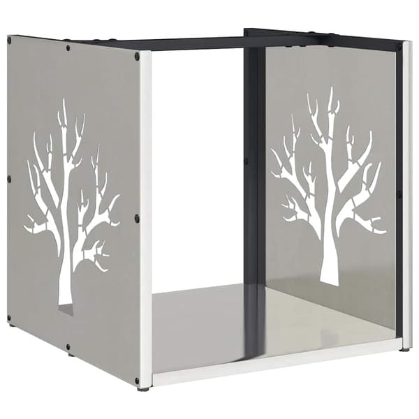 vidaXL Vedstativ 40x40x40 cm rustfritt stål