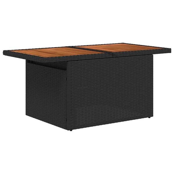 vidaXL Trädgårdsoffset med kudde 7 pcs Svart konstrotting