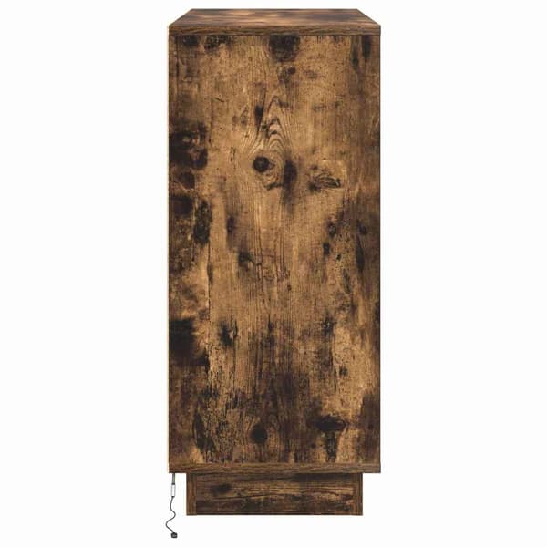 vidaXL LED sideboard Røkt eik 90 x 32 x 75 cm Konstruert tre