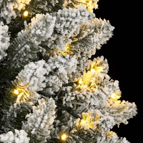 vidaXL Plastgran med 150 LEDs och snö 150 cm