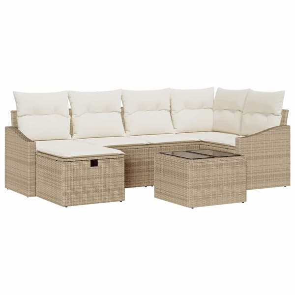 vidaXL Soffset med kudde 6 pcs konstrotting