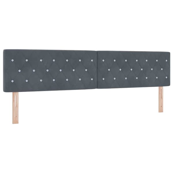 vidaXL Bäddfjäder med madrass Mörkgrå 200 x 200 cm Sammet