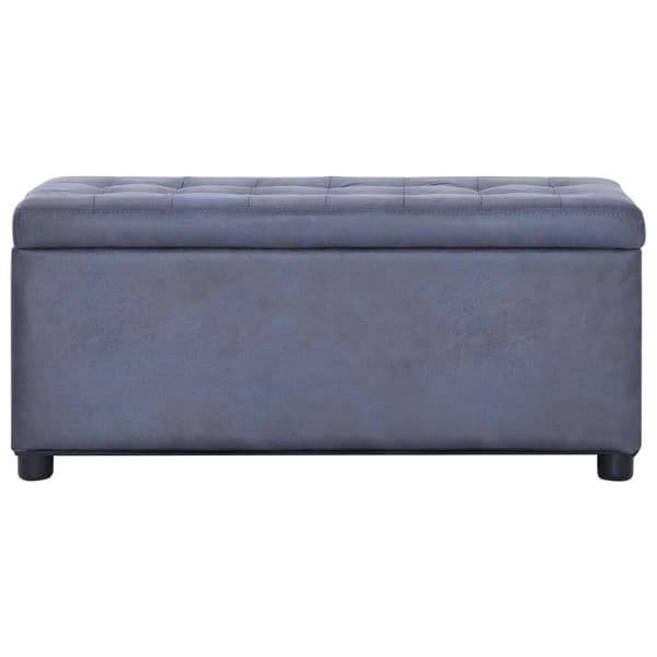 vidaXL Ottoman med förvaring 87,5 cm grå konstmocka