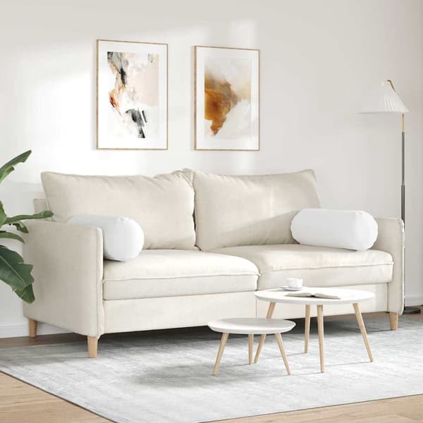 vidaXL Bolsterkuddar 2 st Vit Ø 25 x 70 cm tyg