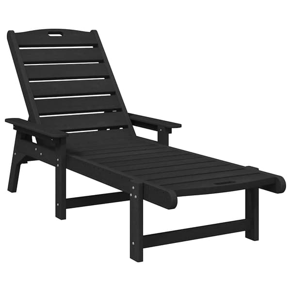 vidaXL Solstol Reclining 3 pcs Svart polyeten