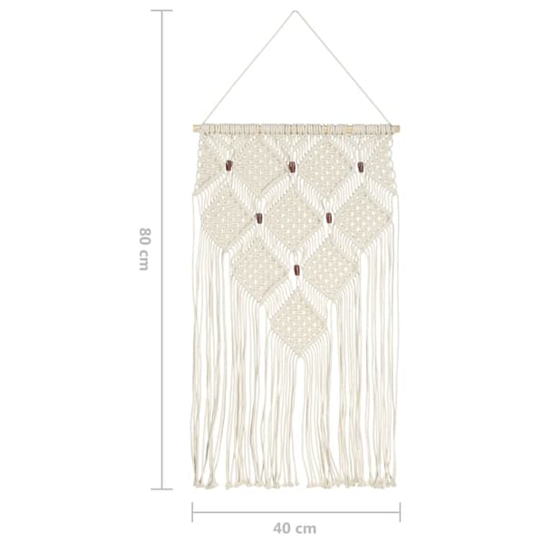 vidaXL Makramé vegghenger 40x80 cm bomull