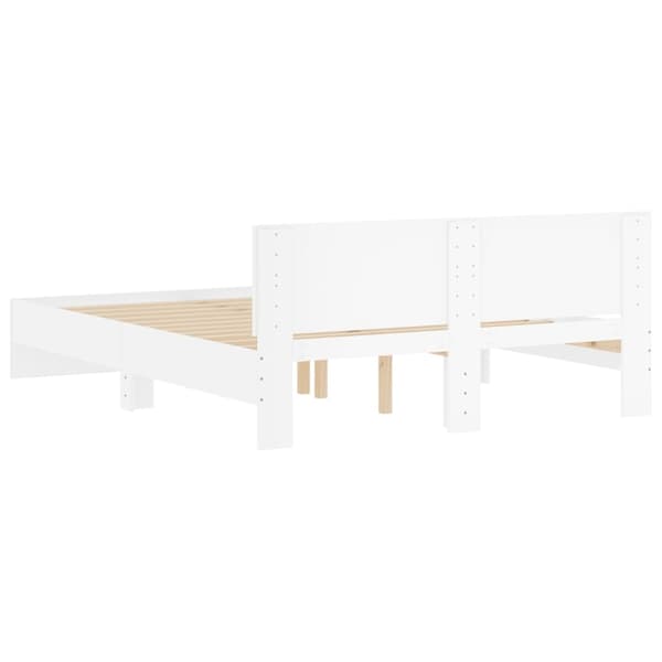 vidaXL Sengeramme med hodegavl hvit 140x190 cm
