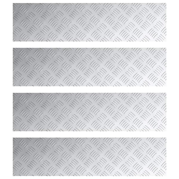 vidaXL Trinn Rektangulær 4 pcs sølv 100 x 25 cm Aluminium