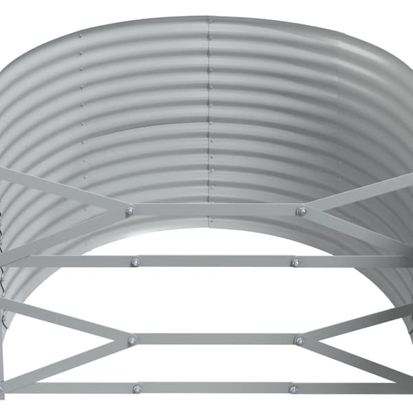 vidaXL Odlingslåda pulverlackerat stål 396x100x68 cm grå