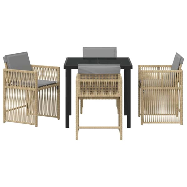 vidaXL Hage Spisegruppe 5 pcs Beige polyrotting