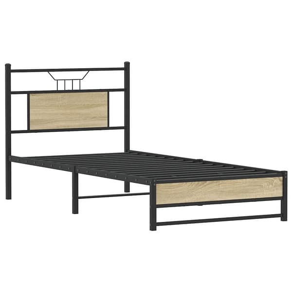vidaXL Sängram utan madrass sonoma-ek 80x200 cm konstruerad trä