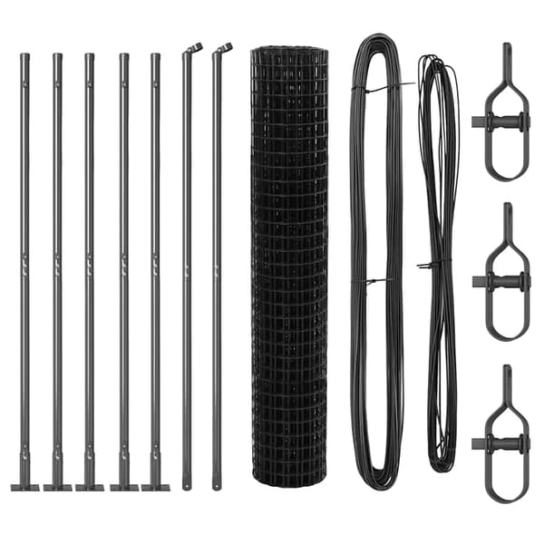 vidaXL Gjerde med stolpe Grå 1,5 x 10 m Stål og PVC