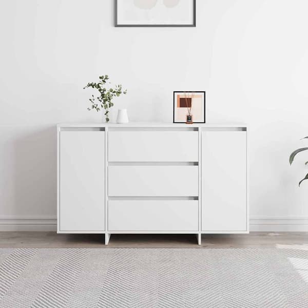 vidaXL Sideboard med låda Vit 120 x 41 x 75 cm Konstruerat trä