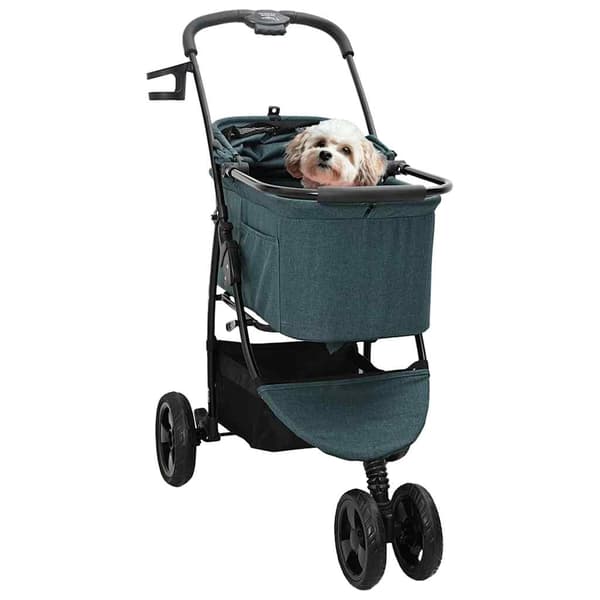vidaXL Sammenleggbar kjæledyrvogn grønn 78 x 54 x 101 cm Polyester