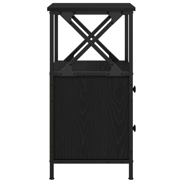 vidaXL Sängbord Svart ek MDF, Metall Medium Sängbord Rektangulär