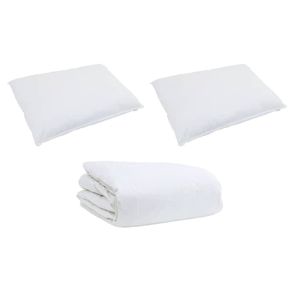 vidaXL Täckeset med kudde 3 pcs Vit Bomull
