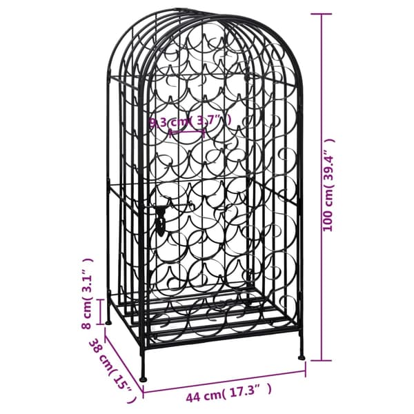 vidaXL Vinstativ for 35 flasker metall