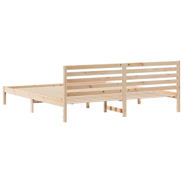 vidaXL Sengestamme med hodegjerde Brun 200 x 210 cm Massiv furu