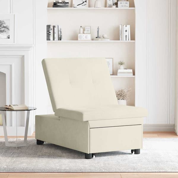 vidaXL Soffsäng Kräm 194 x 67 x 82 cm Sammet