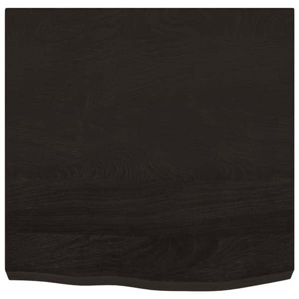 vidaXL Bordplate mørkebrun 60x60x(2-6) cm behandlet heltre eik