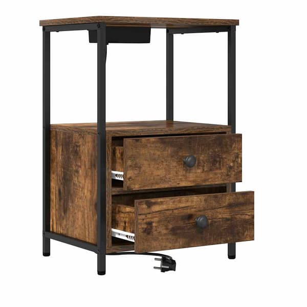 vidaXL Nattbordskap 2 pcs Røkt eik 40 x 31 x 60 cm Konstruert tre