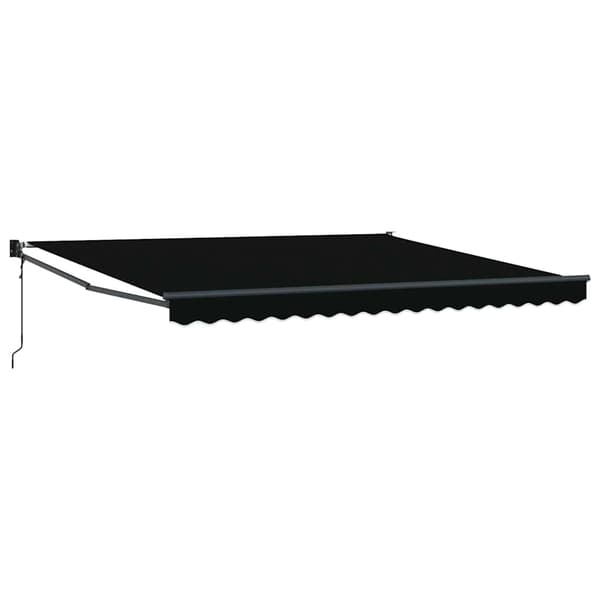 vidaXL Utfällbar markis Svart 400 × 300 cm Polyester och aluminium