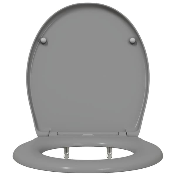 vidaXL Grå Plast Standard Minimalistisk toalettstol Oval