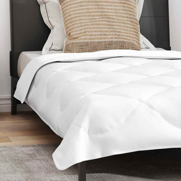 vidaXL Duntäcke med kudde med kudde 2 pcs Vit Mikrofiber