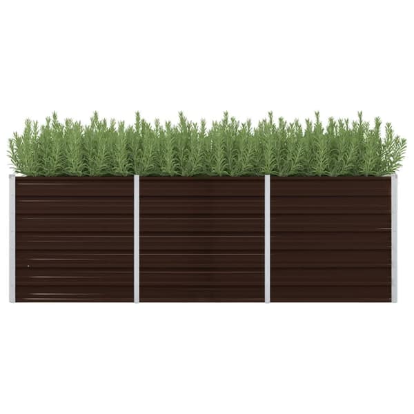 vidaXL Høybed brun 240x80x77 cm galvanisert stål
