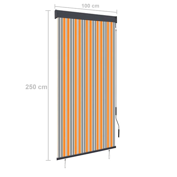 vidaXL Rullgardin utomhus 100x250 cm vit och orange
