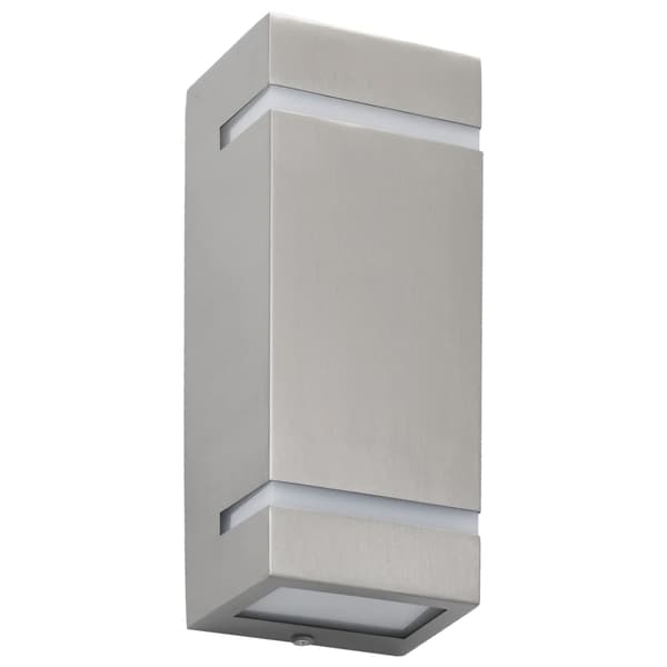 vidaXL Utomhusvägglampa 2 st 35 W silver rektangulär