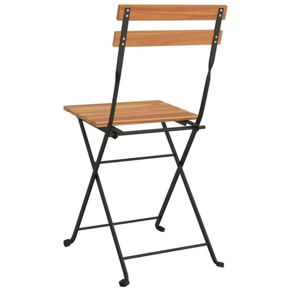 vidaXL Sammenleggbare bistrostoler 4 stk heltre teak og stål