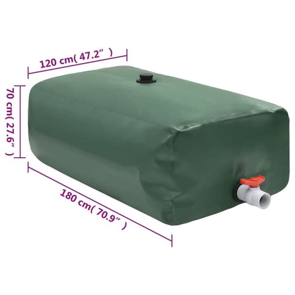 vidaXL Vattentank med kran vikbar 1500 L PVC
