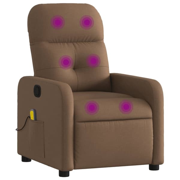 vidaXL Massagefåtölj brun tyg
