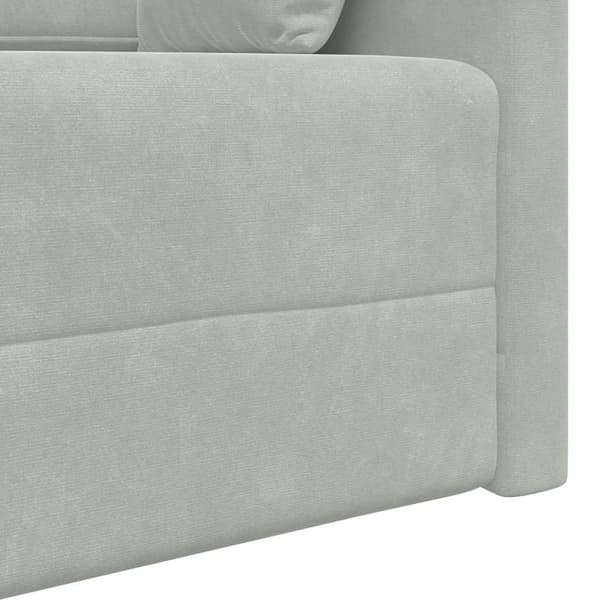 vidaXL Golvbäddsoffa Ljusgrå 213 x 70 x 77 cm Sammet
