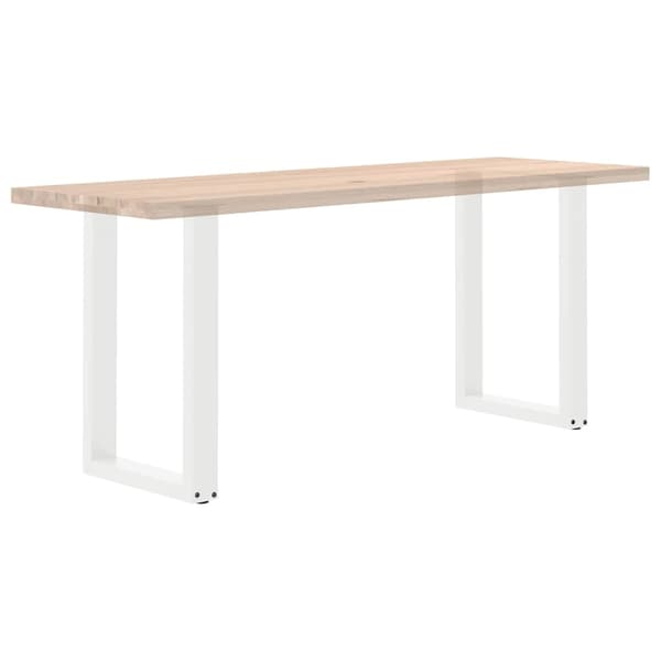 vidaXL Soffbordsben U-formade 2 st vit 50x(72-73) cm stål