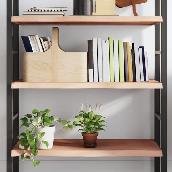 vidaXL Hyllplan 80x60x(2-4) cm obehandlad massiv ek
