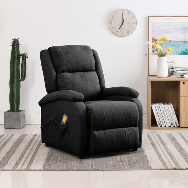 vidaXL Massagefåtölj svart tyg