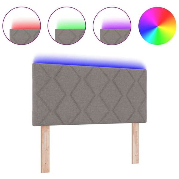 vidaXL LED huvuddyna Ljusgrå 90 cm tyg