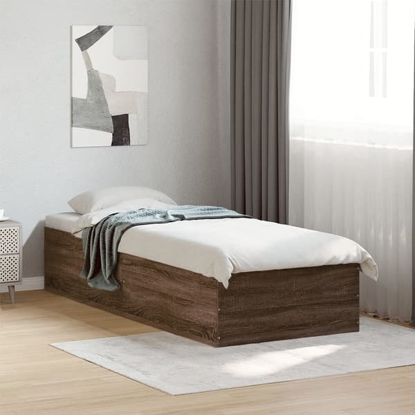 vidaXL Sengeramme brun eik 90x190 cm konstruert tre