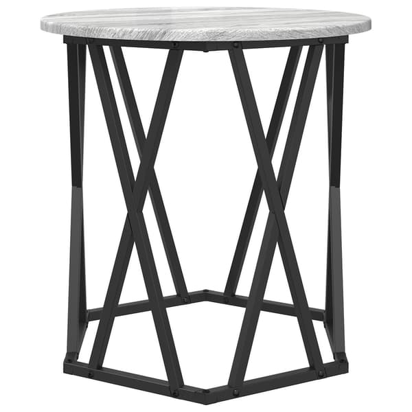 vidaXL Grå sonoma Metallram, träyta Medium Kaffe Bord Rund Modern