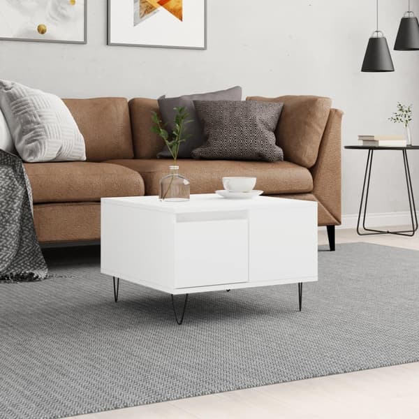 vidaXL Soffbord vit 55x55x36,5 cm konstruerat trä