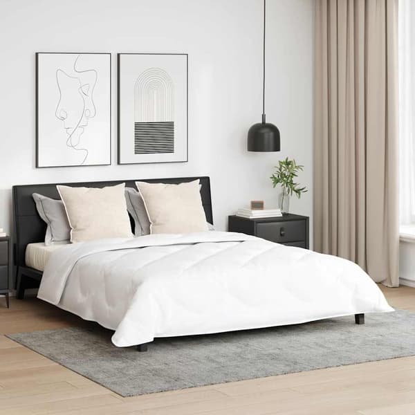 vidaXL Duntäcke med kudde 3 pcs Vit Mikrofiber