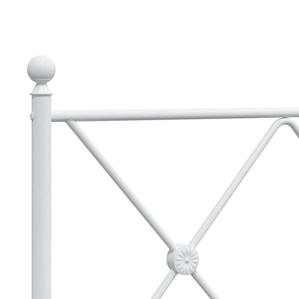 vidaXL Utskiftbar sengegavl i metall hvit 75 cm