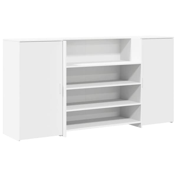 vidaXL Receptionsdisk vit 200x50x103,5 cm konstruerat trä