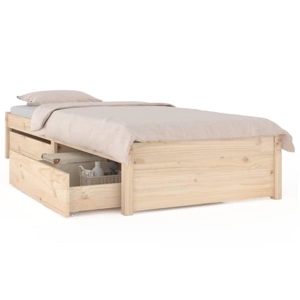 vidaXL Sengeramme med skuffer 75x190 cm Small Single